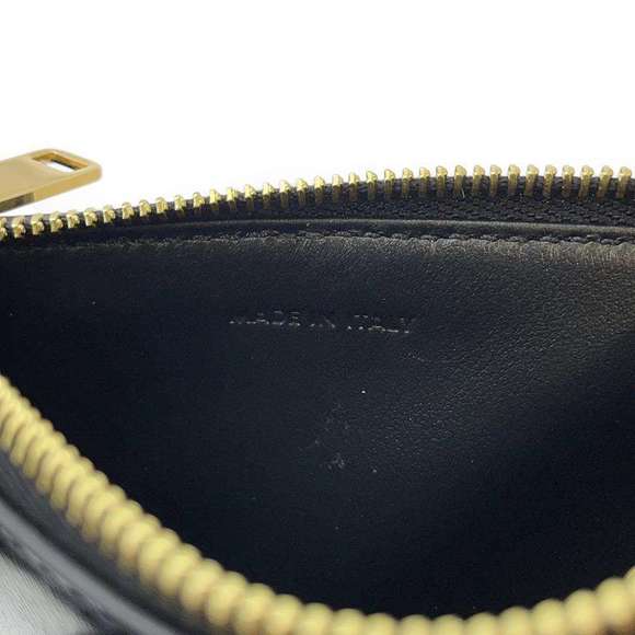 Celine Card Case Cuir Triomphe Shiny Calfskin Wallet Black - Picture 7 of 8